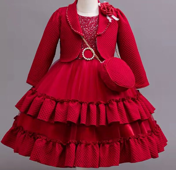 Robe de cérémonie rouge enfant