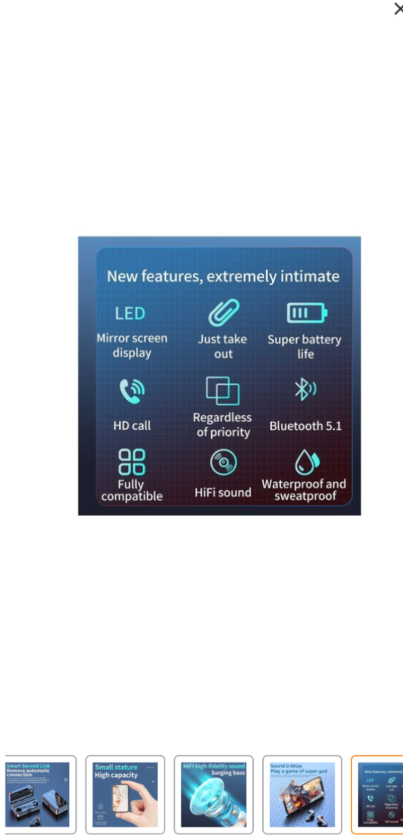 Écouteurs Bluetooth 5.1 HiFi