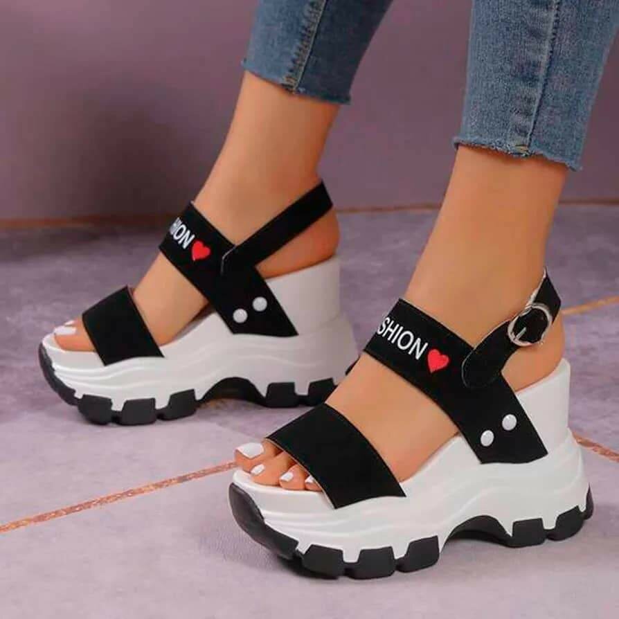 Sandales compensées tendance