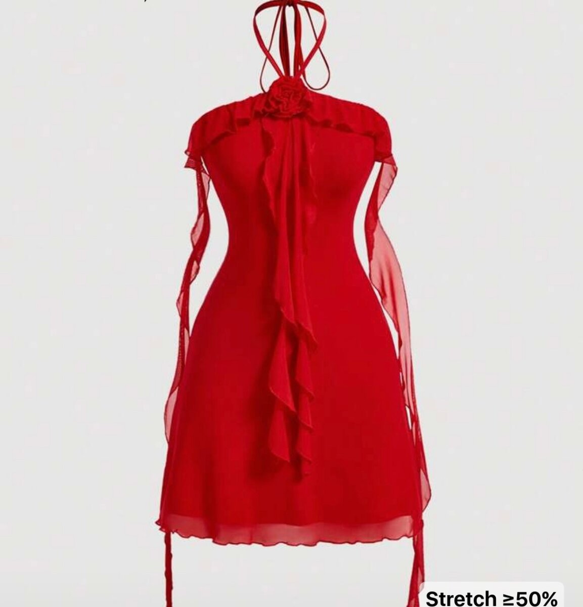 Robe évasée rouge élégante
