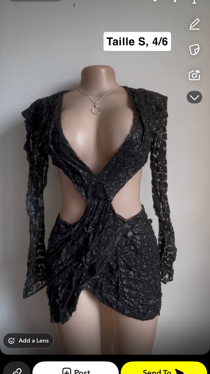Black Sequin Cut-Out Dress