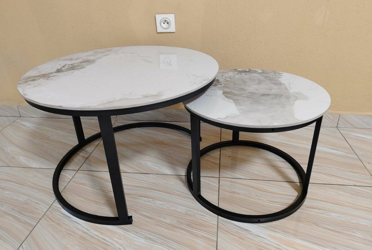 Tables gigognes marbre moderne