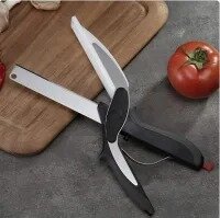 Clever Cutter 2 in 1 Food Chopper Kitchen Scissors Smart Cutter Kitchen Knife Shears Vegetable Slicer Dicer