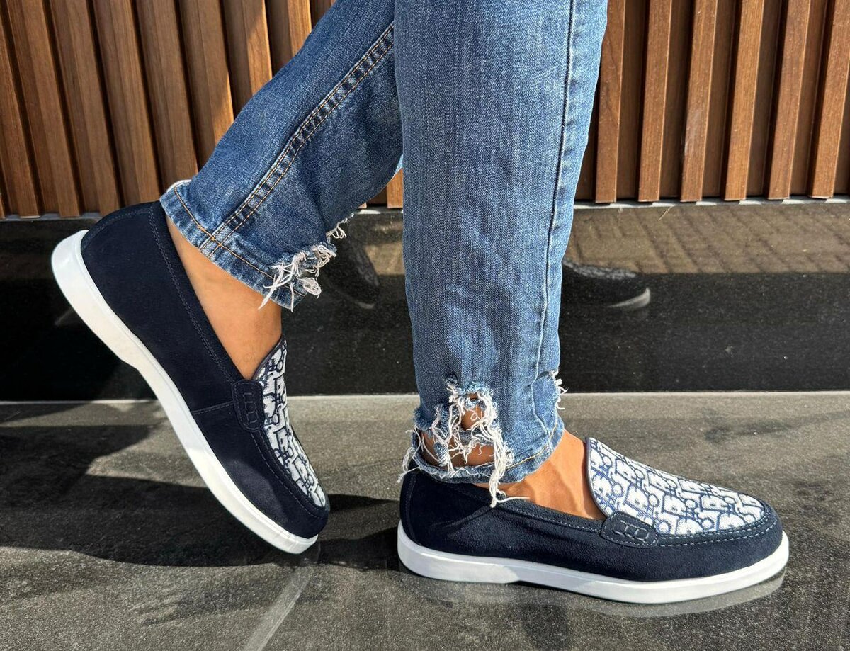 Mocassins bleu homme