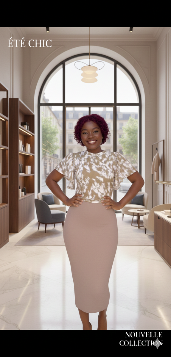 Top à manches courtes imprimé