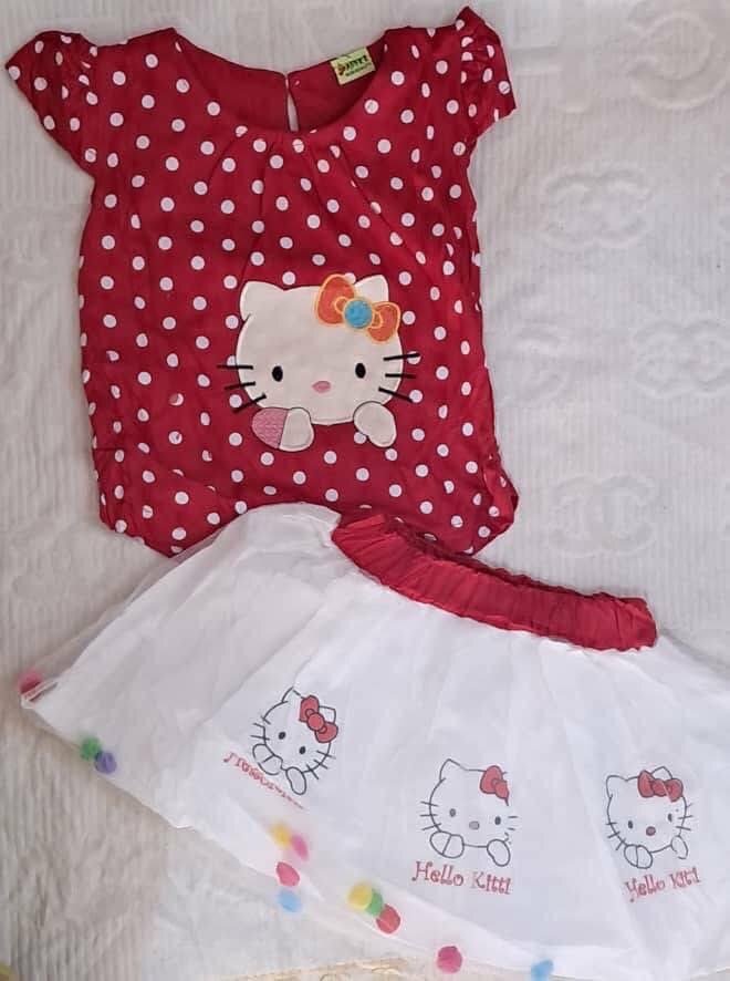 Cute Hello Kitty Dress Set