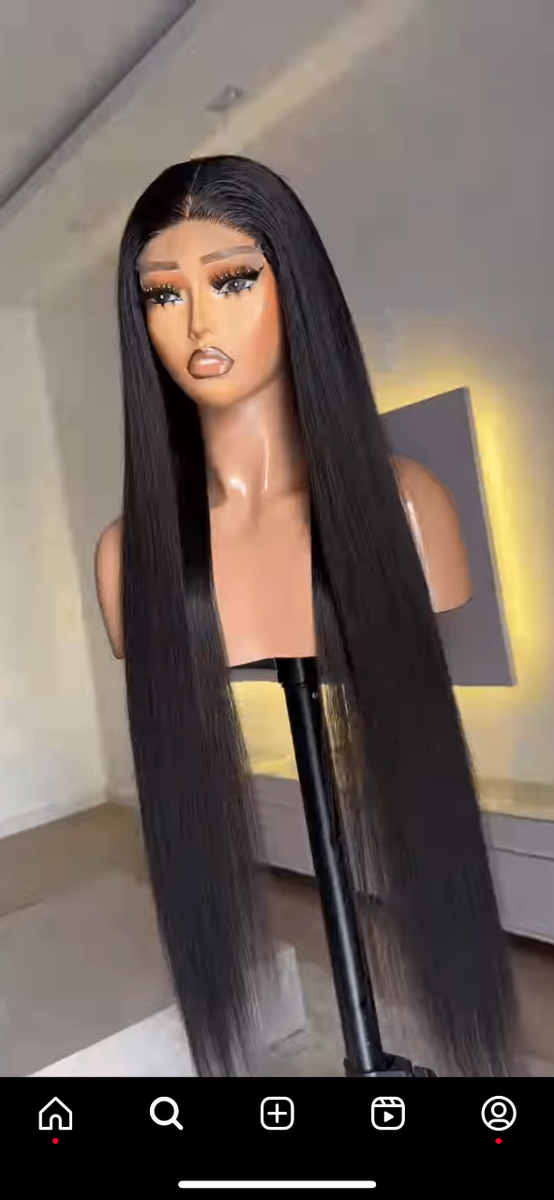 Black bone straight frontal wigs