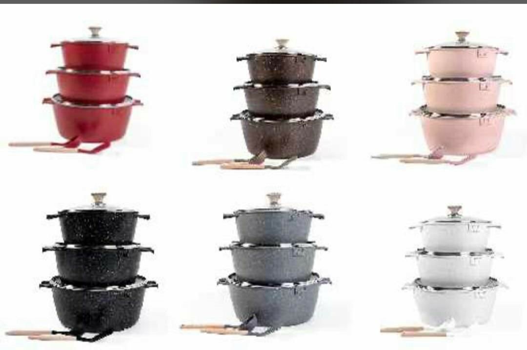 3 set Heavy nonstick cookware Granite