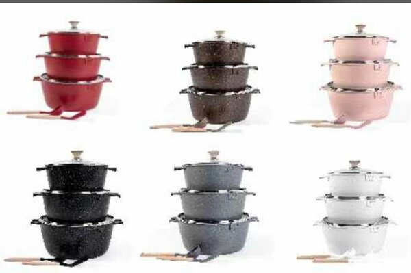 3 set Heavy nonstick cookware Granite