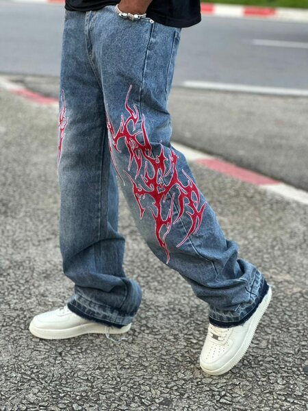 Jeans streetwear décontracté graffiti