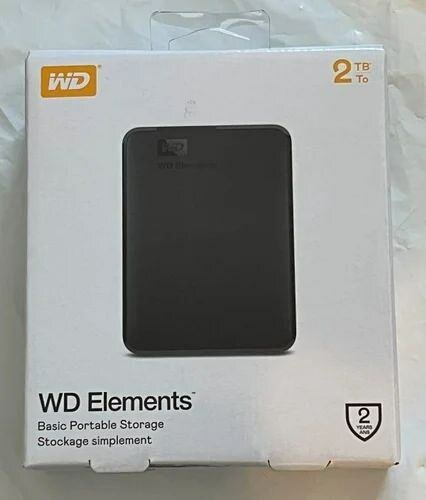 Black WD Elements 2TB USB 3.0 Portable External Hard Drive
