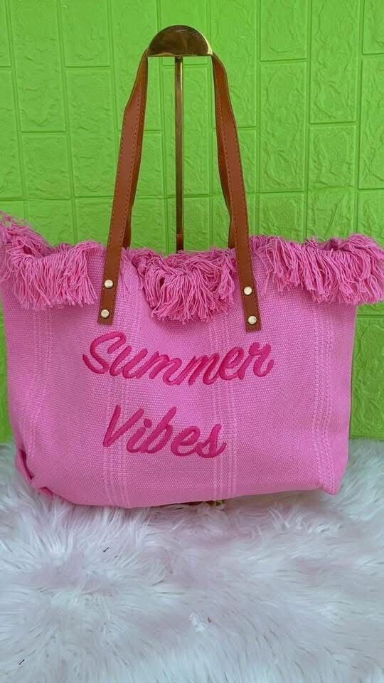 Sac cabas rose "Summer Vibes"