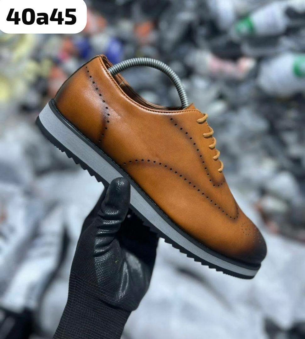 Chaussures Derby en cuir marron