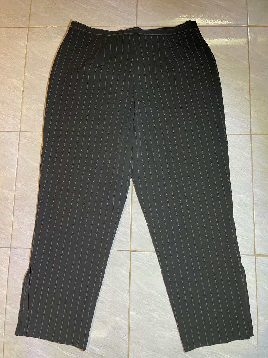 Black pin striped trousers