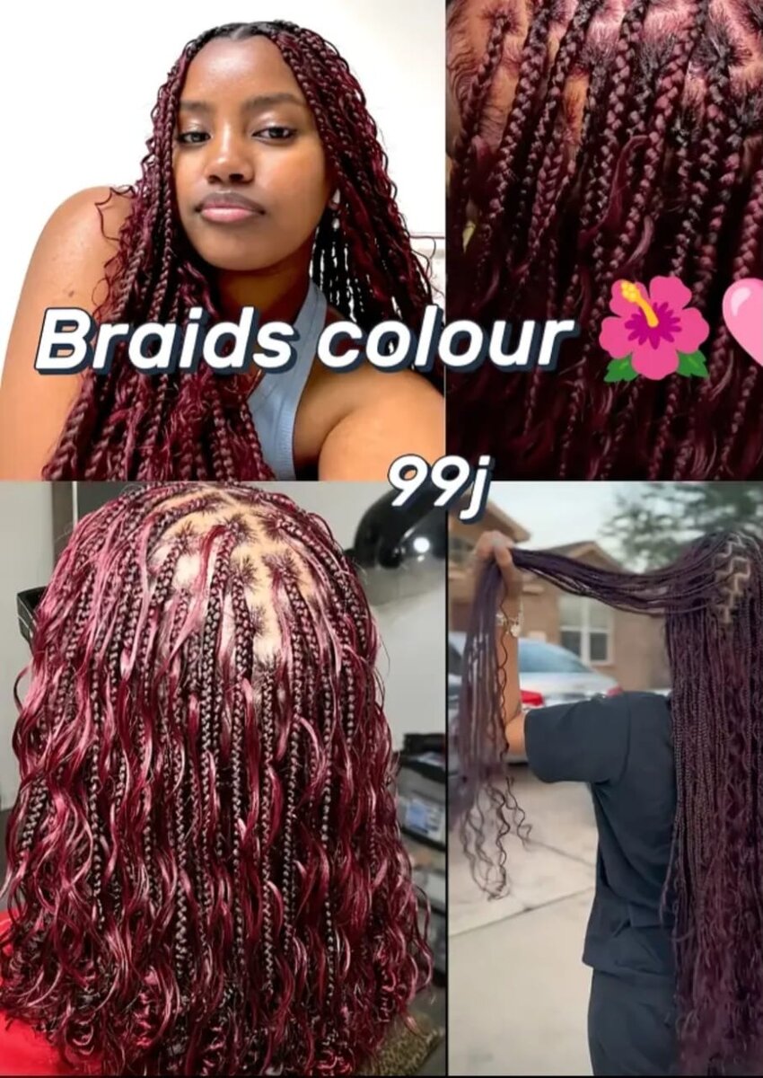 Extensions cheveux tressés colorés