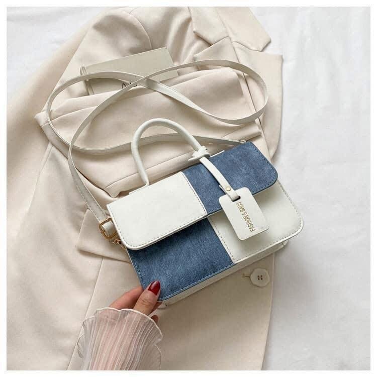 Sac à main en jeans et cuir