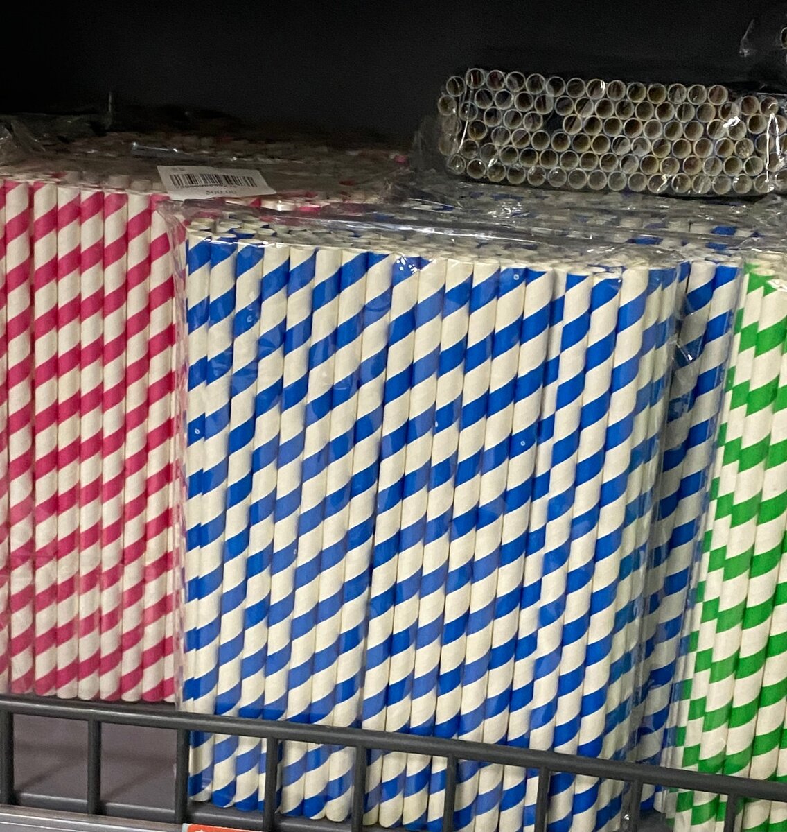 100 Pailles rayées colorées