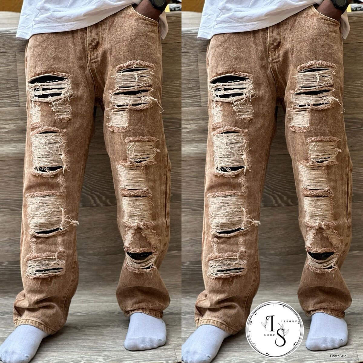 Jeans déchirés tendance unisexes
