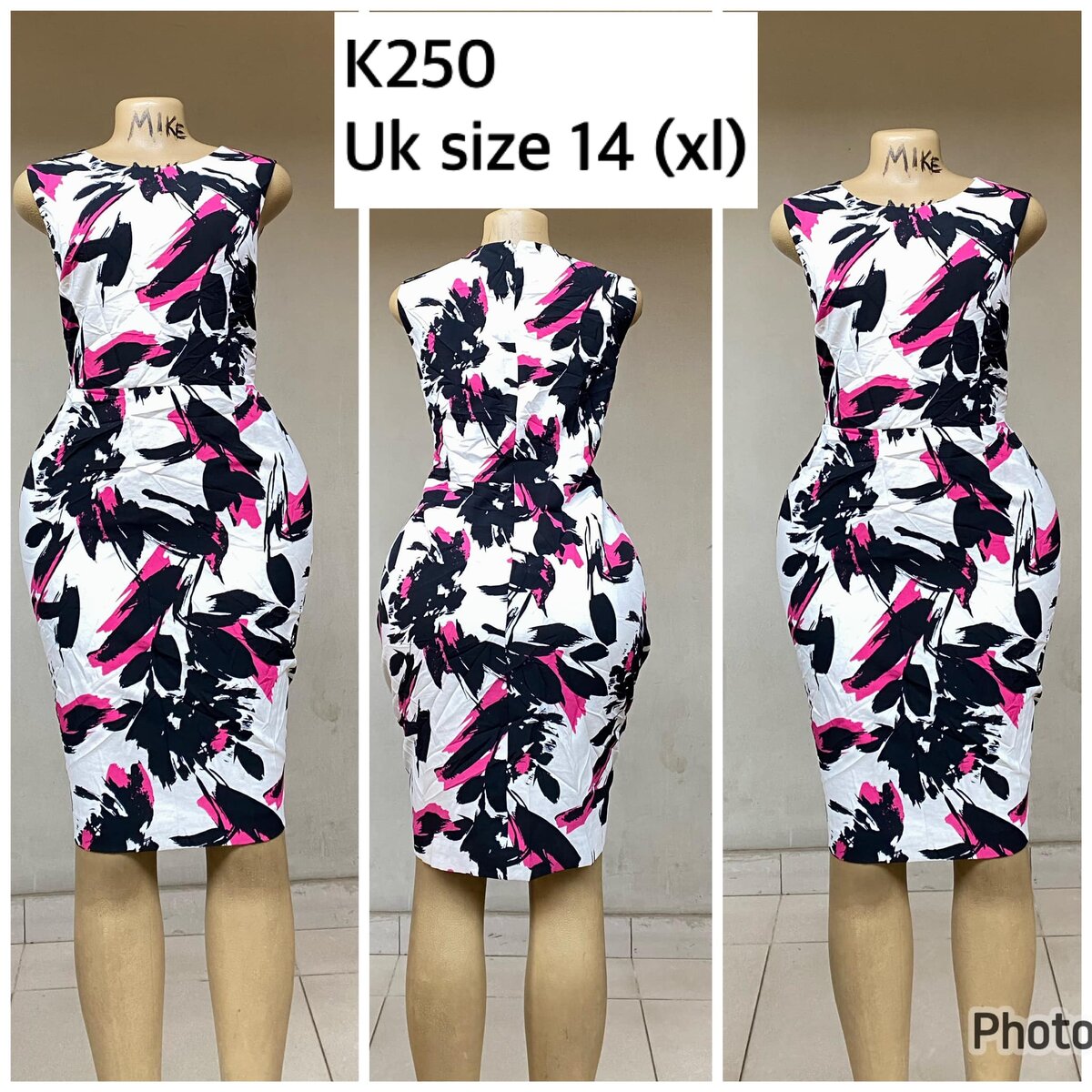 white dress with pattern