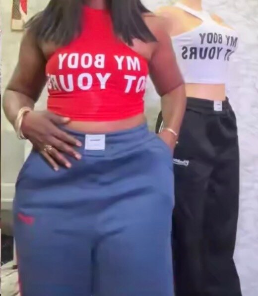 Jogging femme taille haute