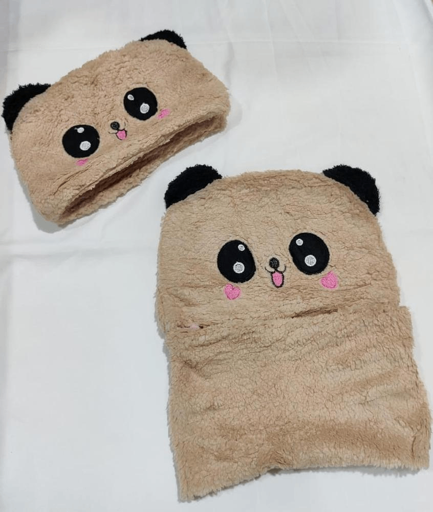 Kids Beanie Wool Cap with Neck Warmer