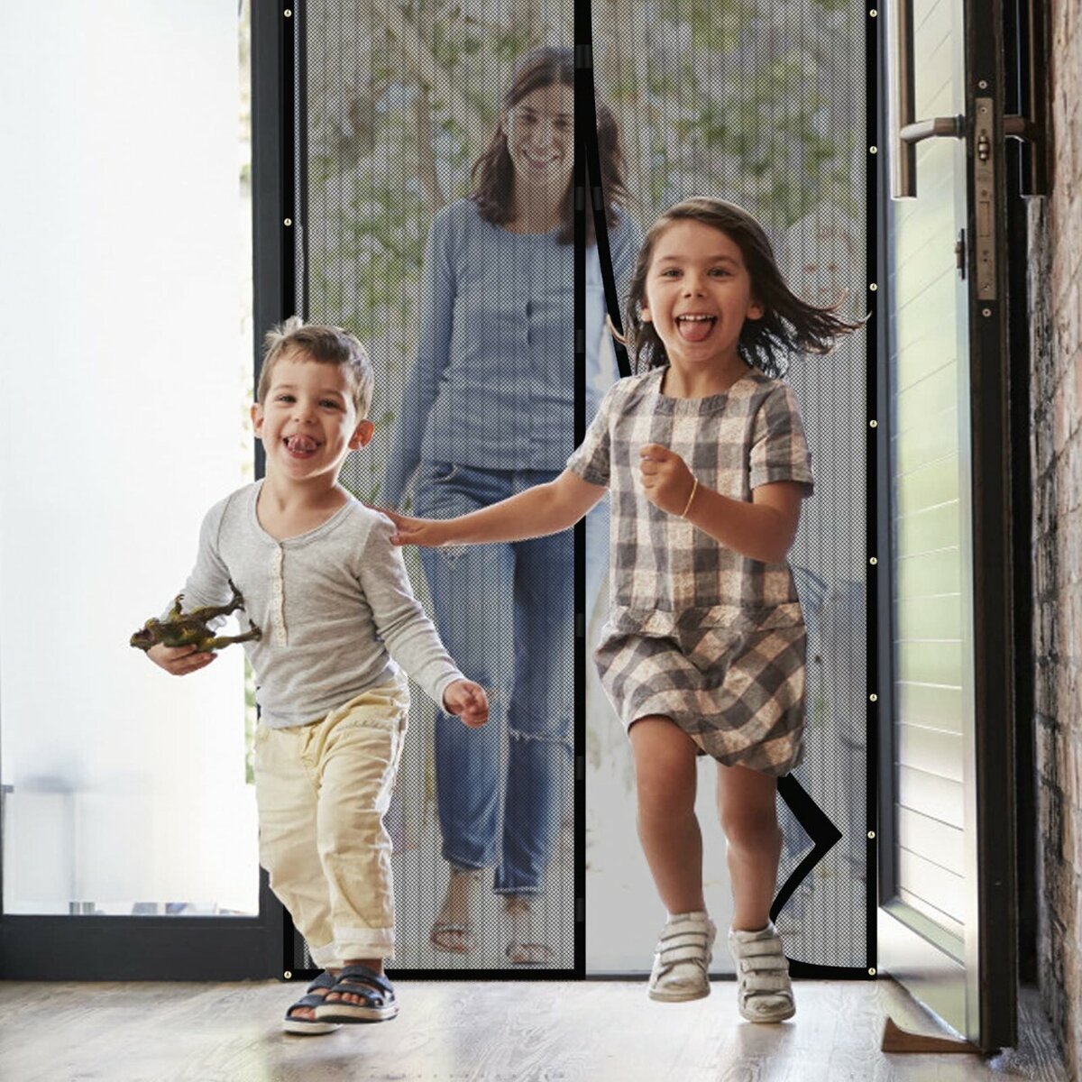 Magnetic Screen Door Mesh Handsfree Insect Barrier for Doors