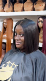 Straight Black square Wig
