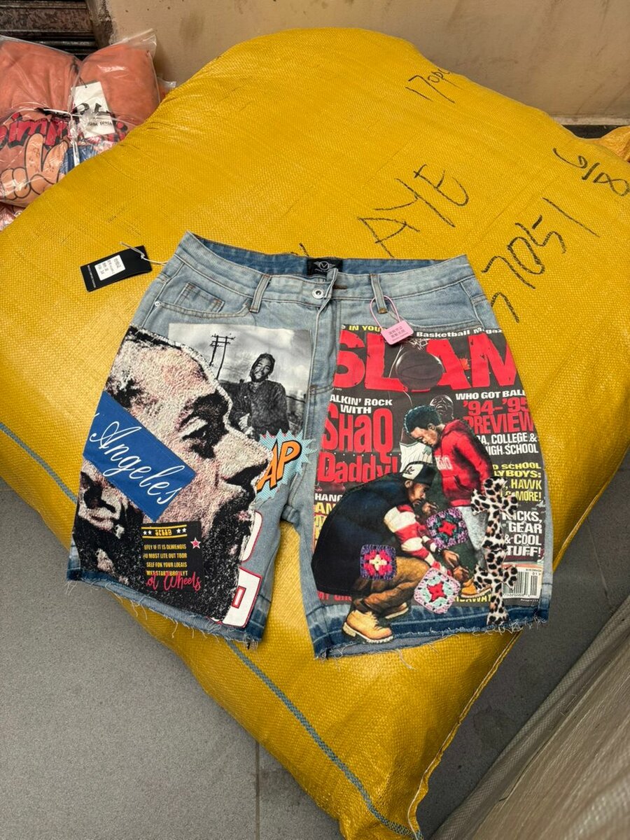 Shorts en denim patchwork