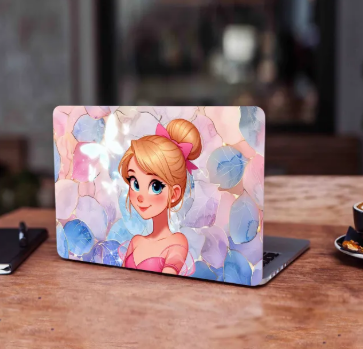 preety girl_Laptop back cover / skin / sticker for girls / - Vinyl Sticker Decal - For All Laptops - Sizes 13 13.3 14.6 15 15.4 15.6 inches Laptop