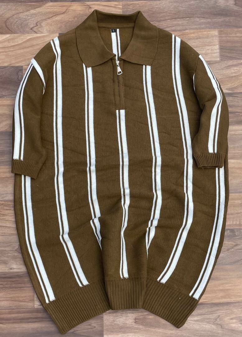 Pull rayé style polo