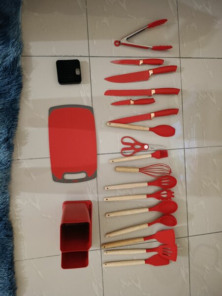 Ensemble d'ustensiles de cuisine 19 pièces en silicone