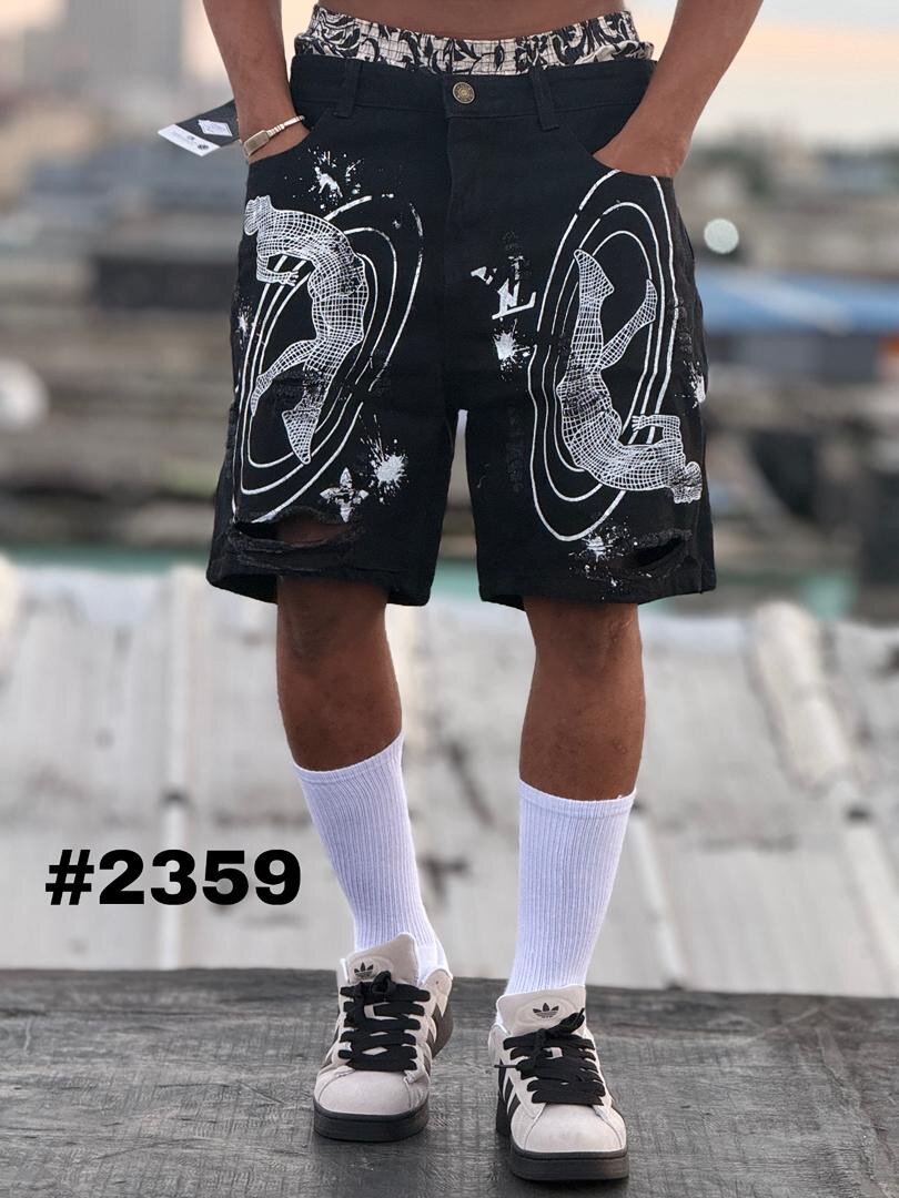 Shorts en denim graffiti homme