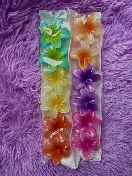 Barrettes fleurs pour cheveux, lot de 8