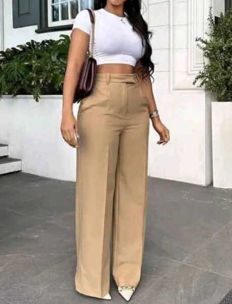 Pantalon taille haute femme élégant