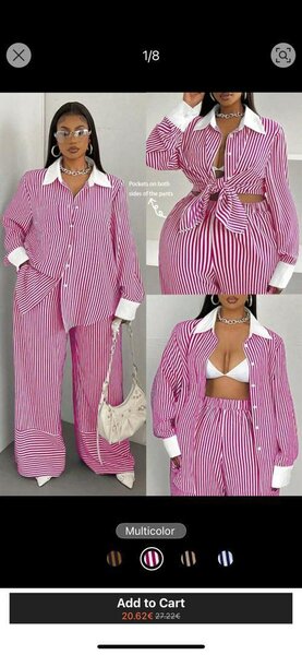 Ensemble rayé chic femme