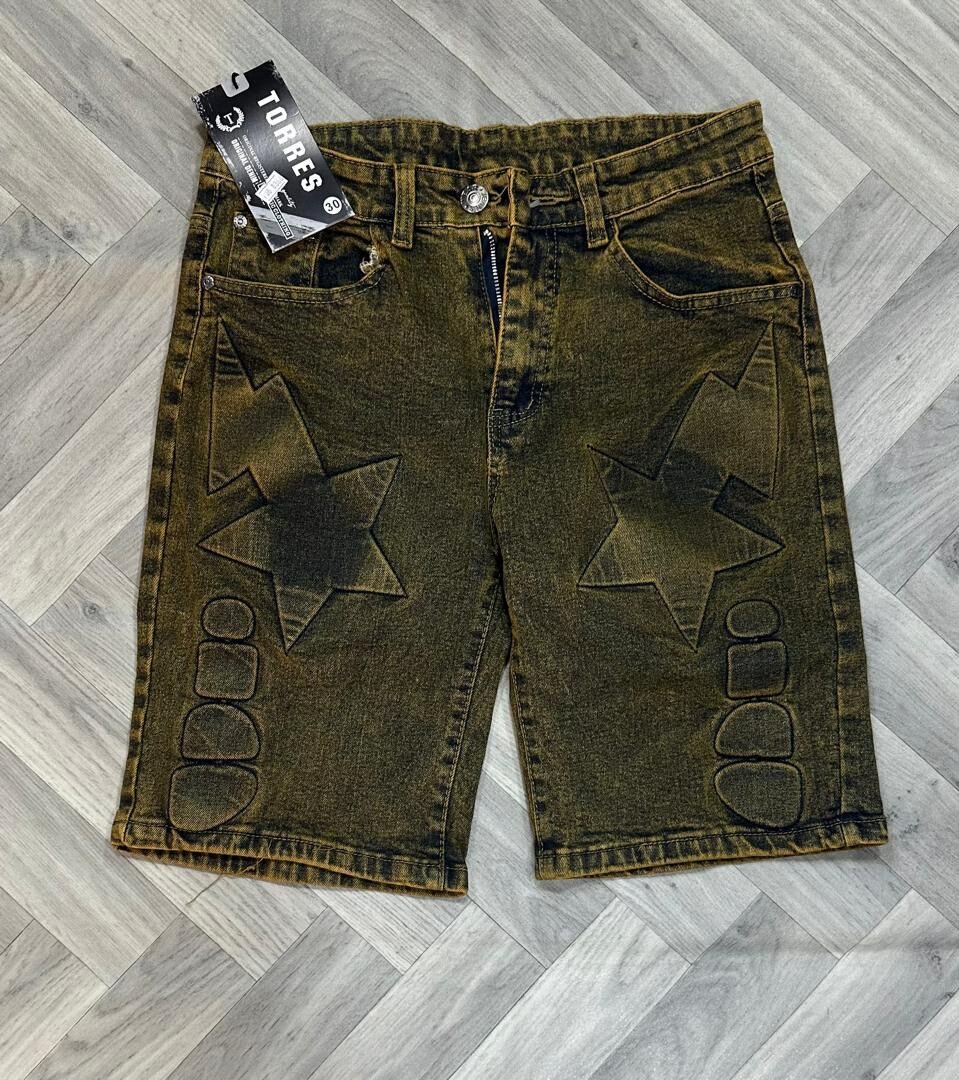 Shorts en jean enfants déco étoiles