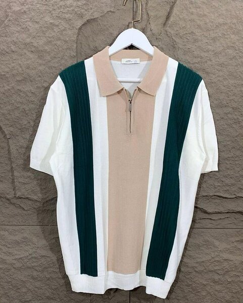 Polo rayé élégant homme