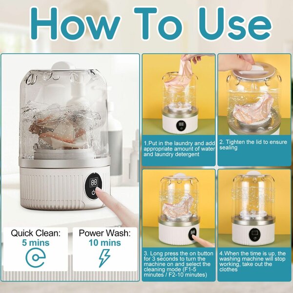 Mini lave-linge portable électrique