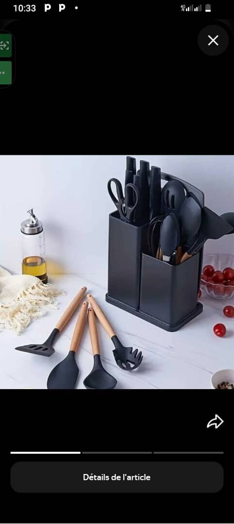 Set d'ustensiles de cuisine en silicone
