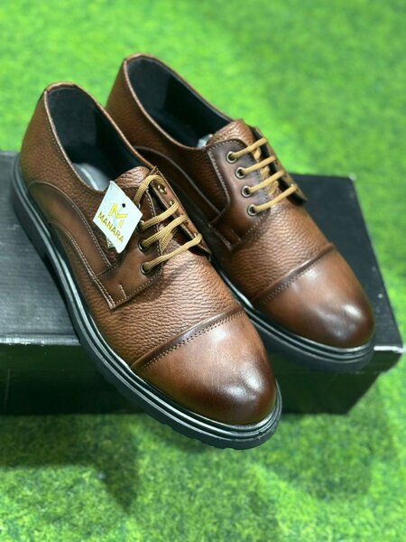 Chaussures Derby en cuir marron