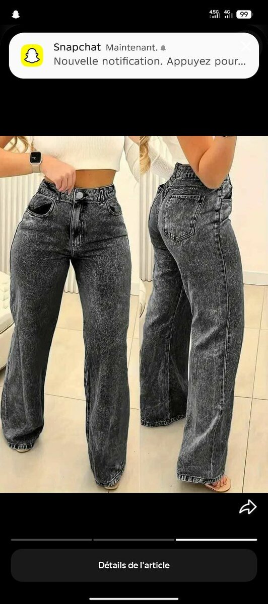 Jean large taille haute