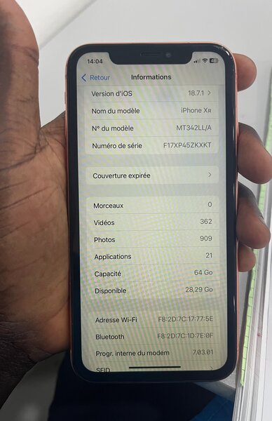 iPhone XR 64 Go Corail