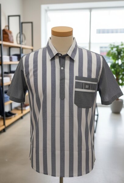 Chemise à rayures grises