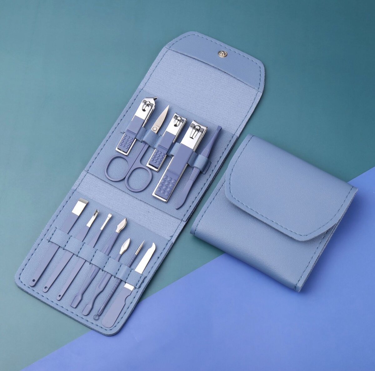 Manicure Tool Set With Leather Case (12pcs)