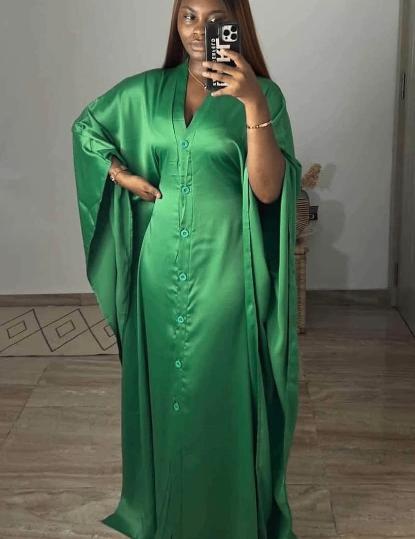 Robe Caftan Émeraude Élégante
