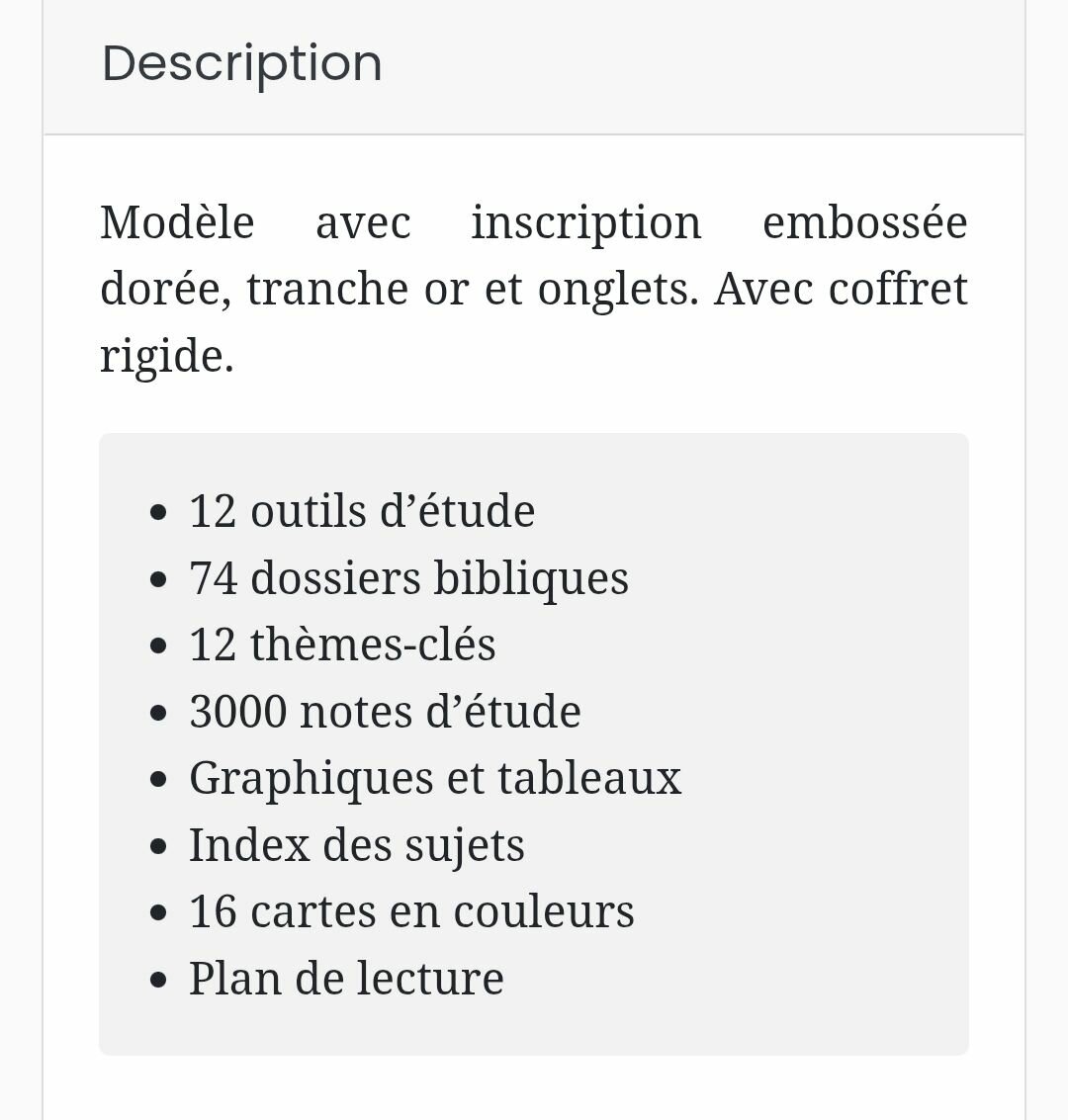 La Sainte Bible Esprit et Vie