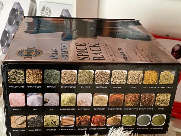 Rotating Spice Rack With Jars -18 Piece Set