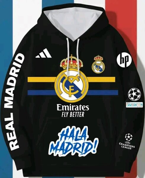 Sweat à capuche Real Madrid noir