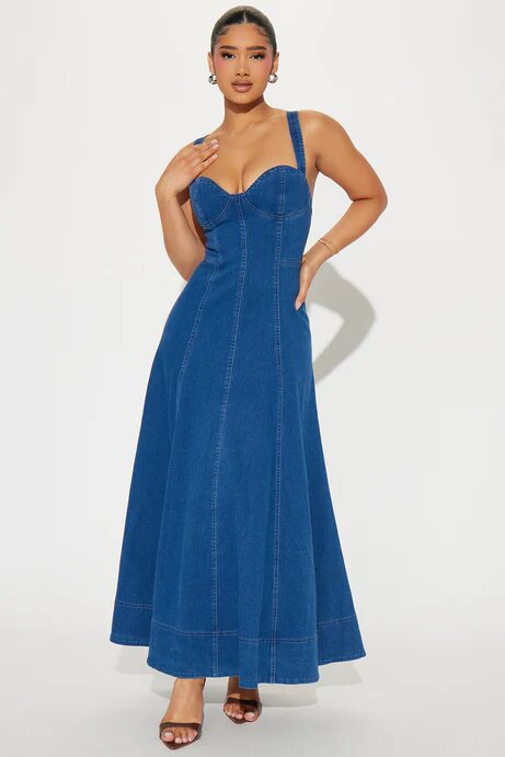 Robe longue en jean élégante