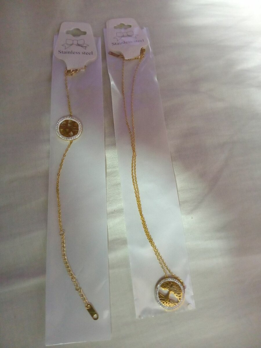 Collier doré en acier inoxydable